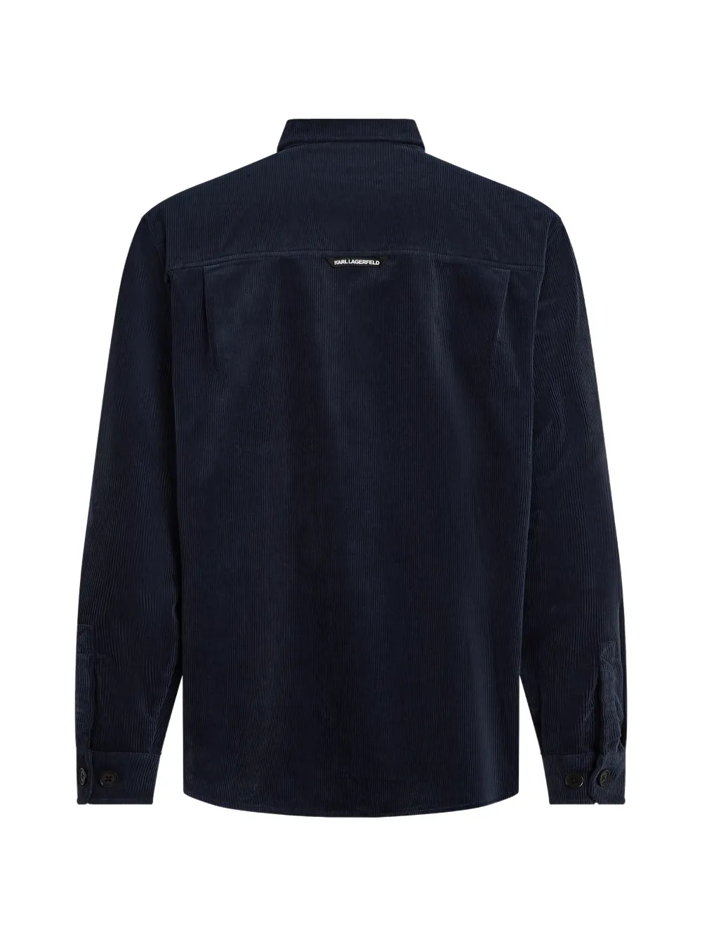 Karl Lagerfeld Overhemd met ribfluwelen zak Blauw