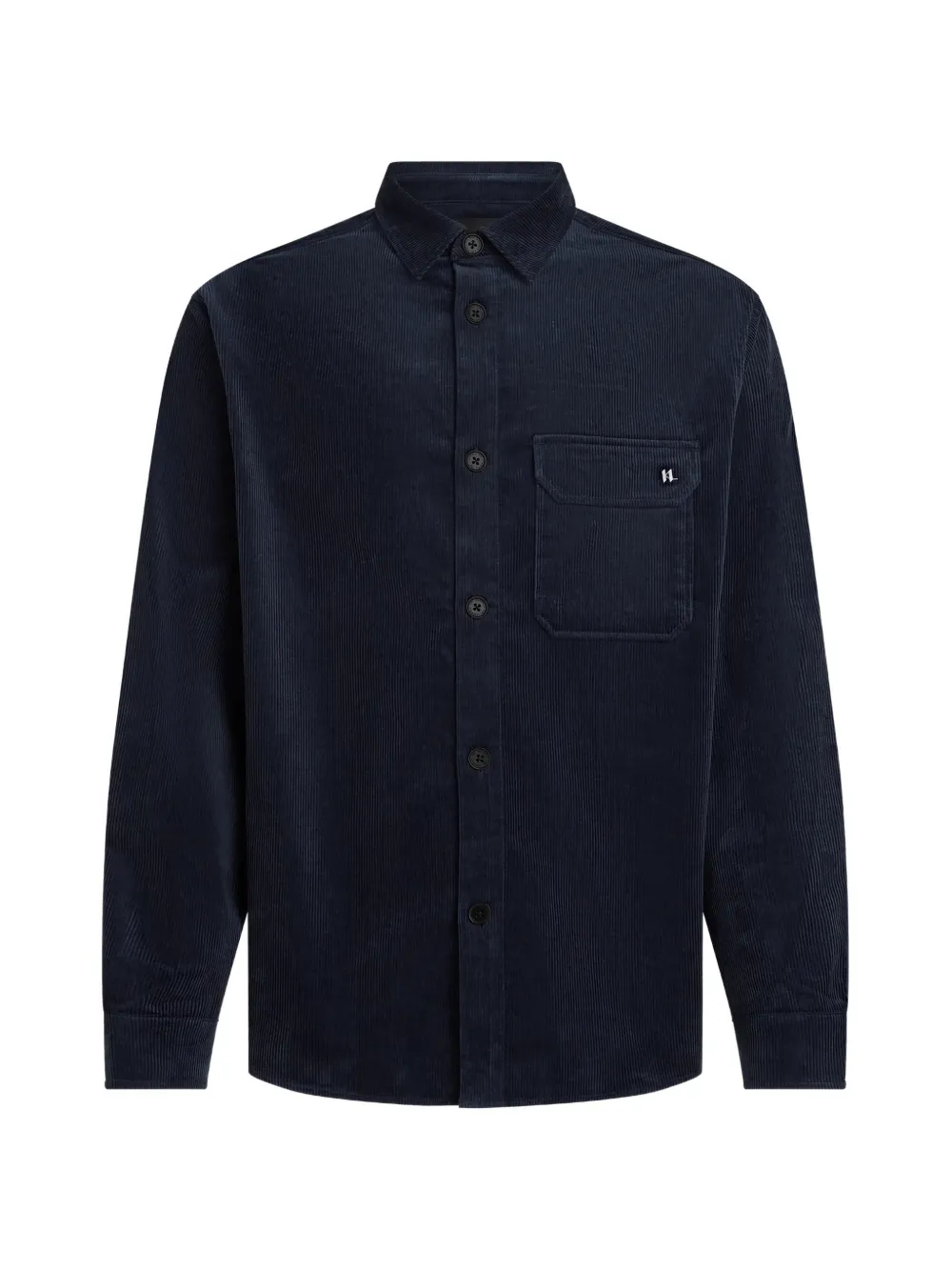 Karl Lagerfeld Overhemd met ribfluwelen zak Blauw