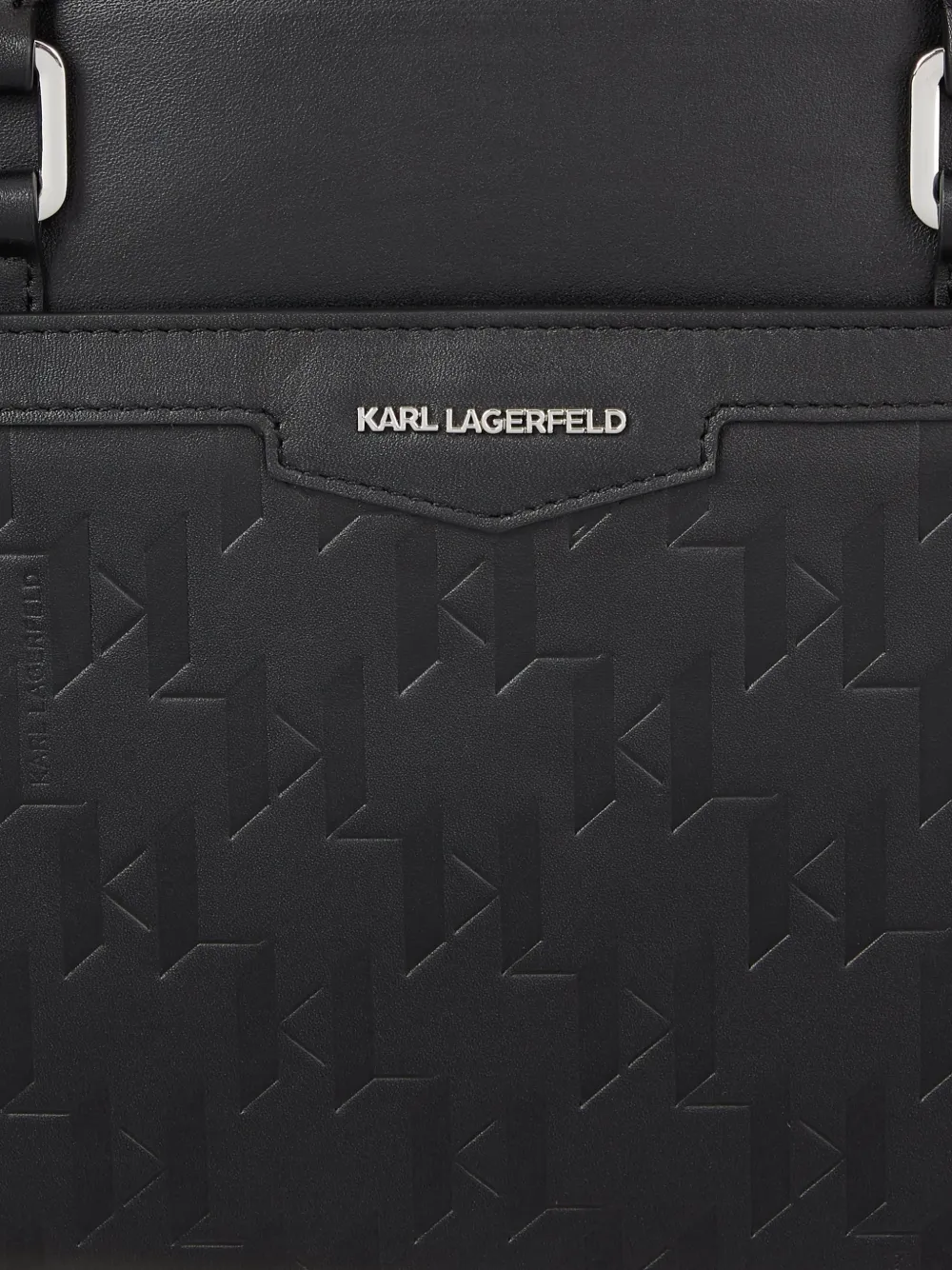 Karl Lagerfeld K Loom leren aktetas Zwart