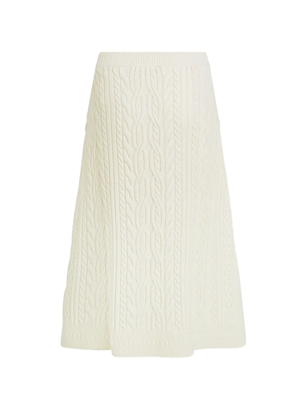 Karl Lagerfeld Kabelgebreide rok van wolblend Beige