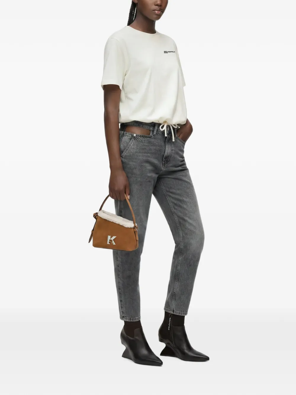 Karl Lagerfeld Jeans Heuptas met logoplakkaat Bruin