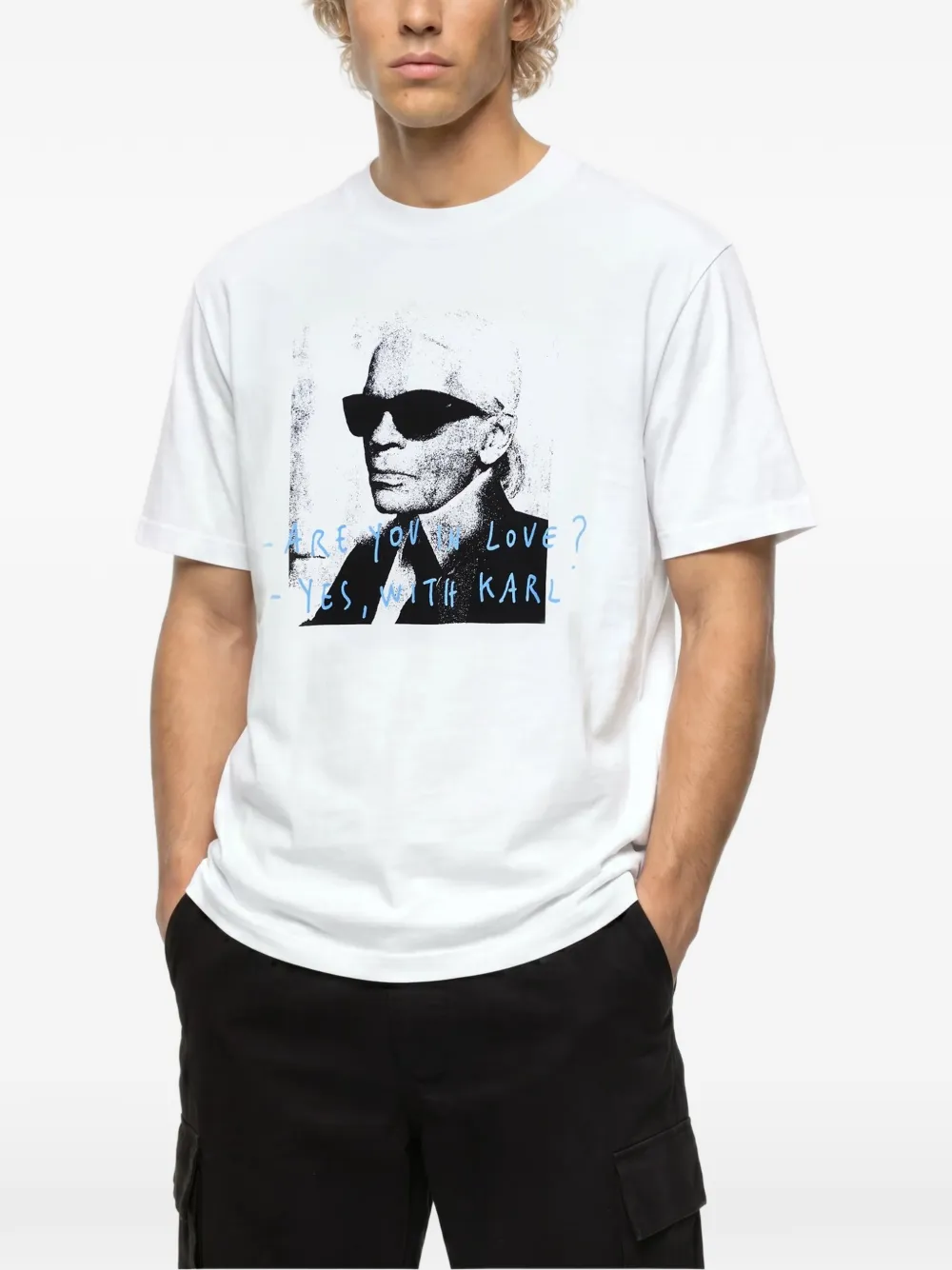 Karl Lagerfeld Jeans x Pietro Terzini ruimvallend Karl T-shirt Wit
