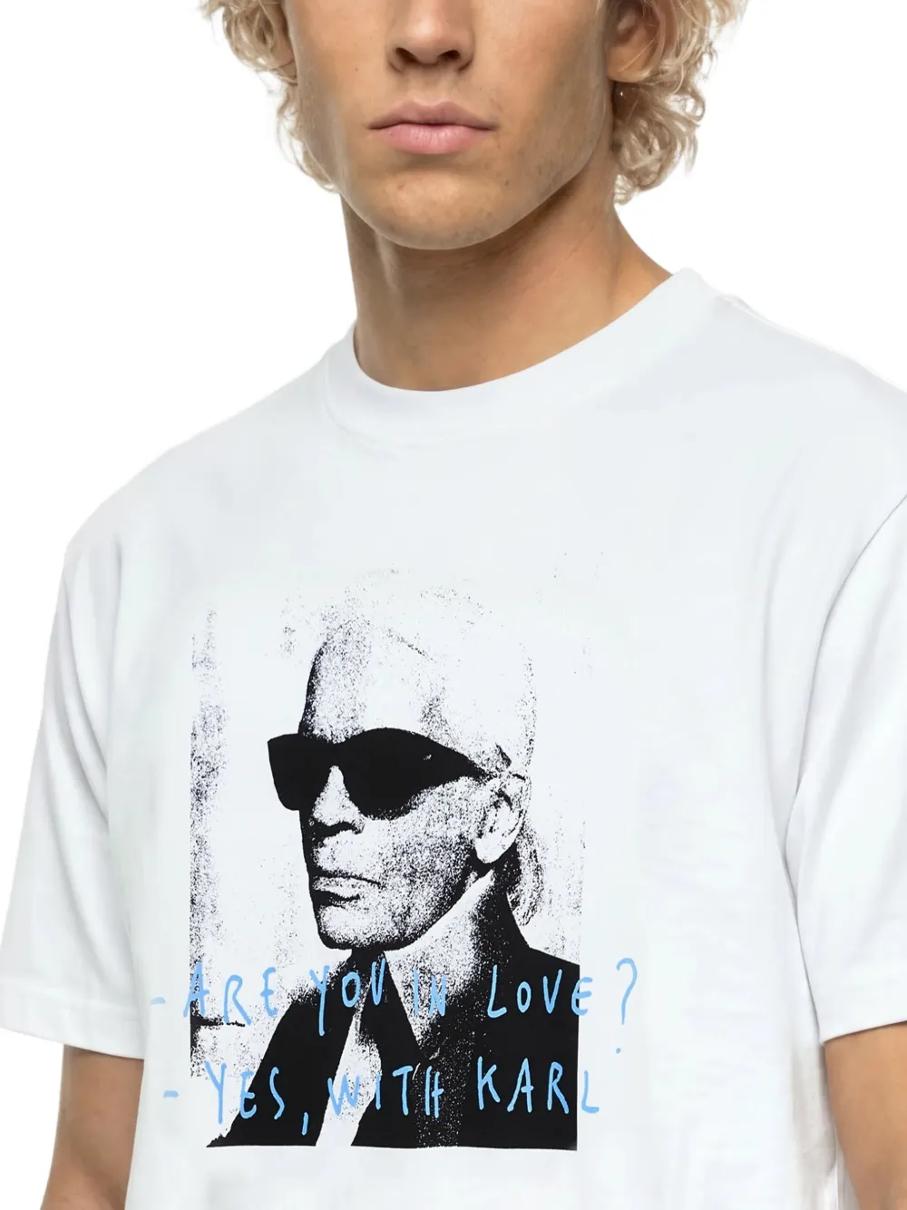 Karl Lagerfeld Jeans x Pietro Terzini ruimvallend Karl T-shirt Wit