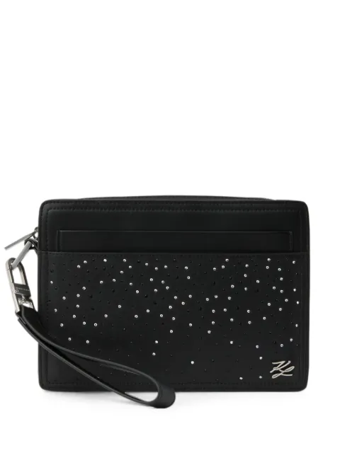Karl Lagerfeld K/Autograph rhinestone pouch