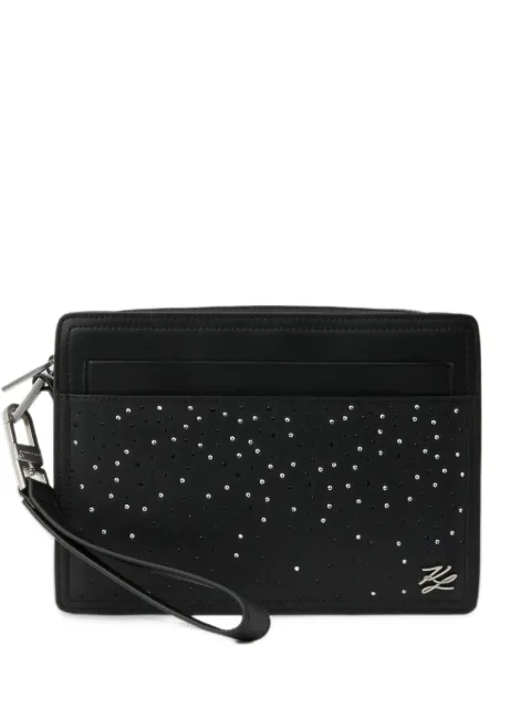 Karl Lagerfeld K/Autograph rhinestone pouch