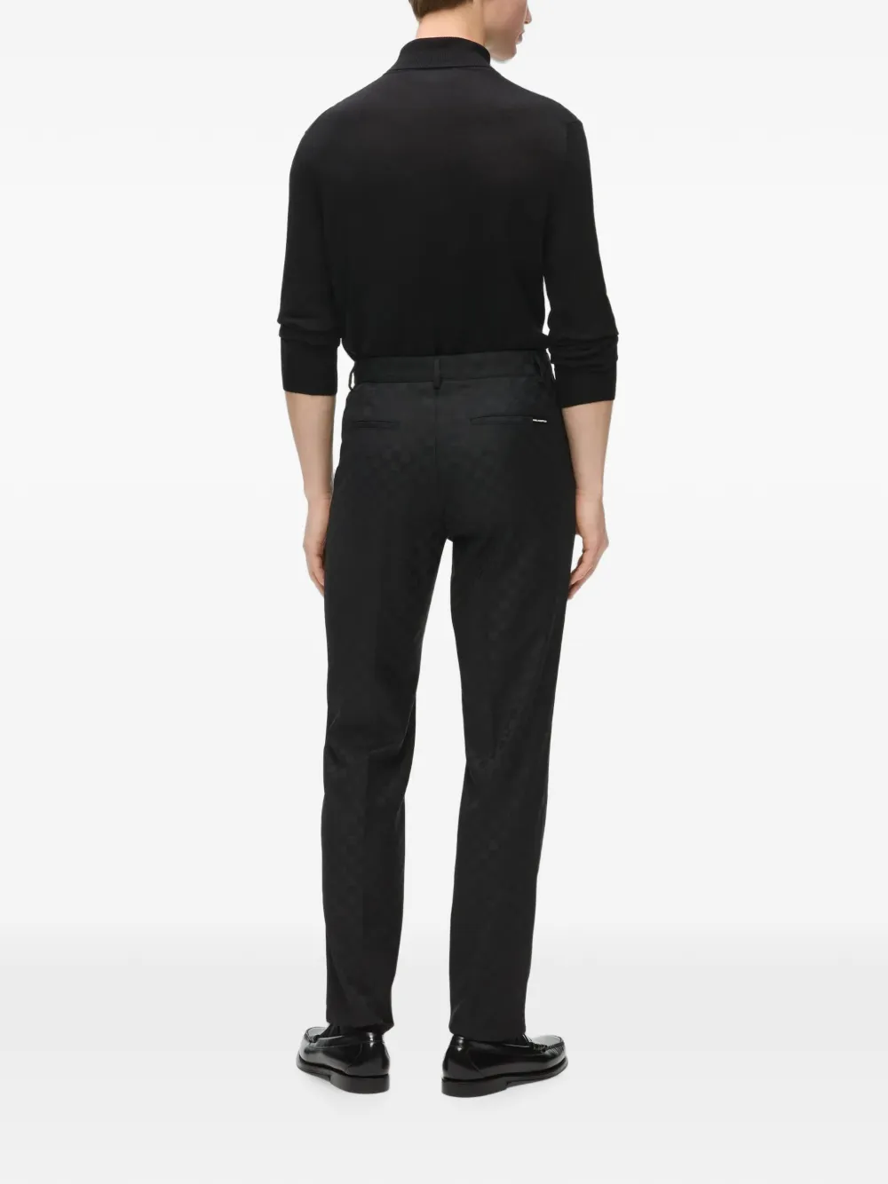 Karl Lagerfeld Geruite broek met monogram Zwart