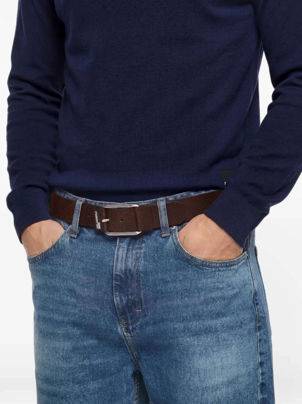 Karl Lagerfeld Jeans Leren riem Bruin