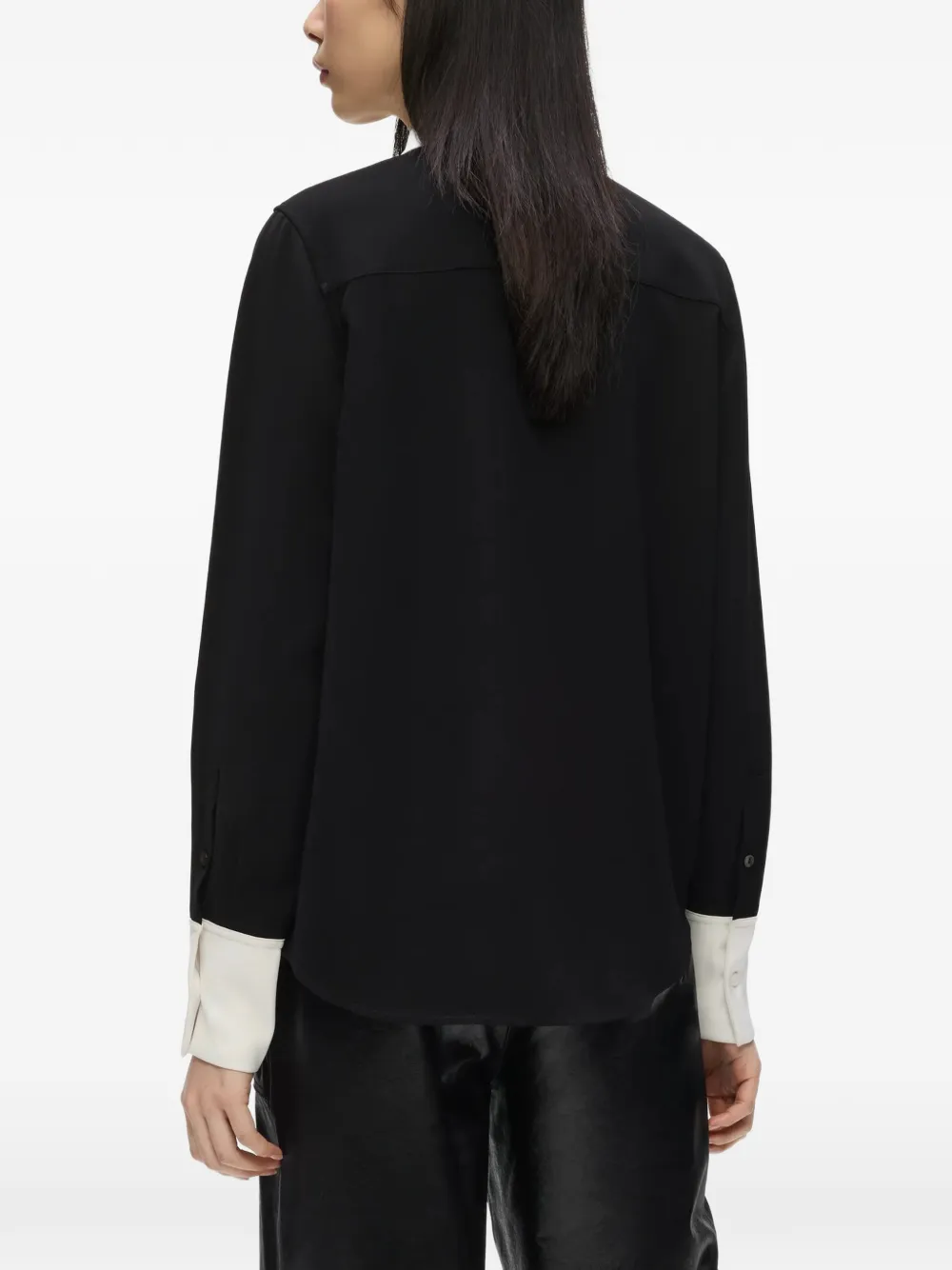 Karl Lagerfeld Blouse met contrasterende letter Zwart