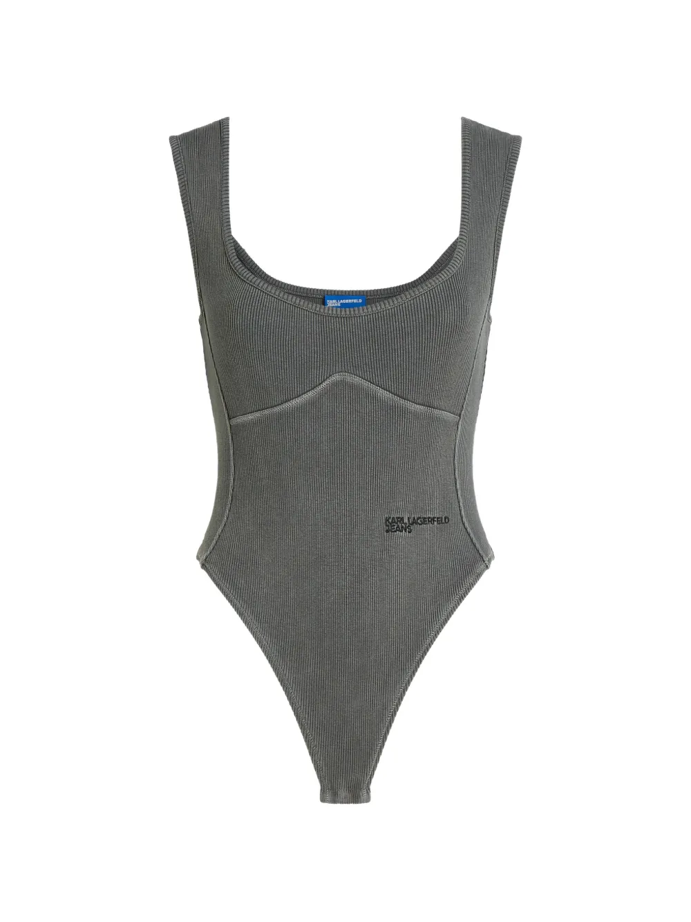 Karl Lagerfeld Jeans Body con effetto schiarito - Grigio