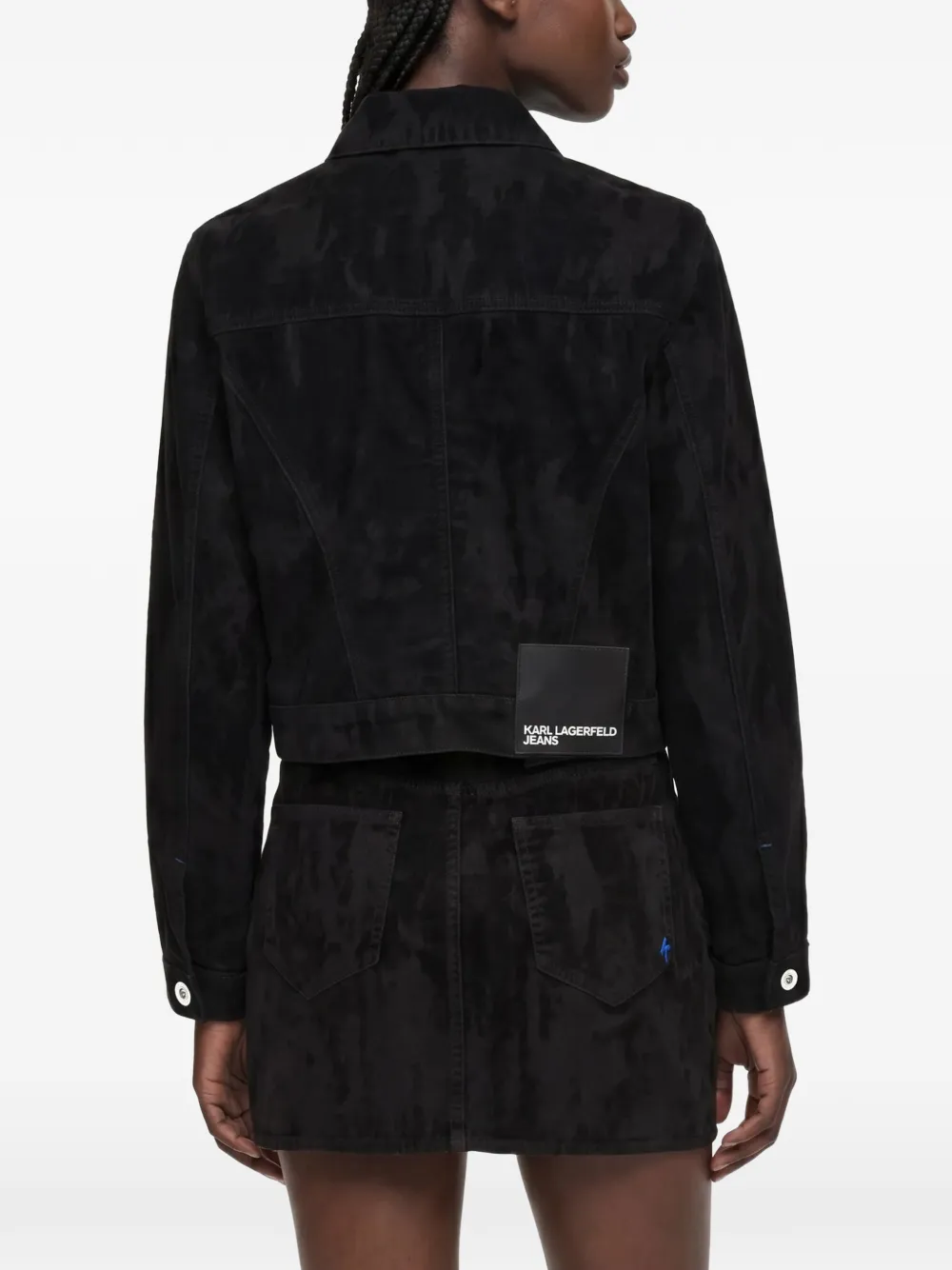 Karl Lagerfeld Jeans long-sleeve cropped denim jacket Zwart