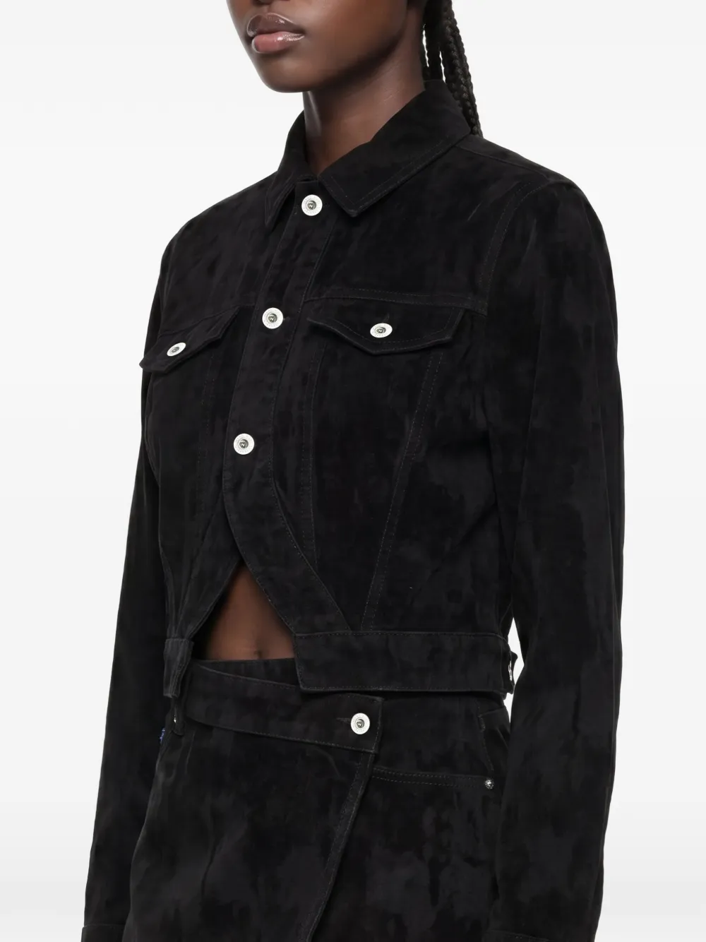 Karl Lagerfeld Jeans long-sleeve cropped denim jacket Zwart