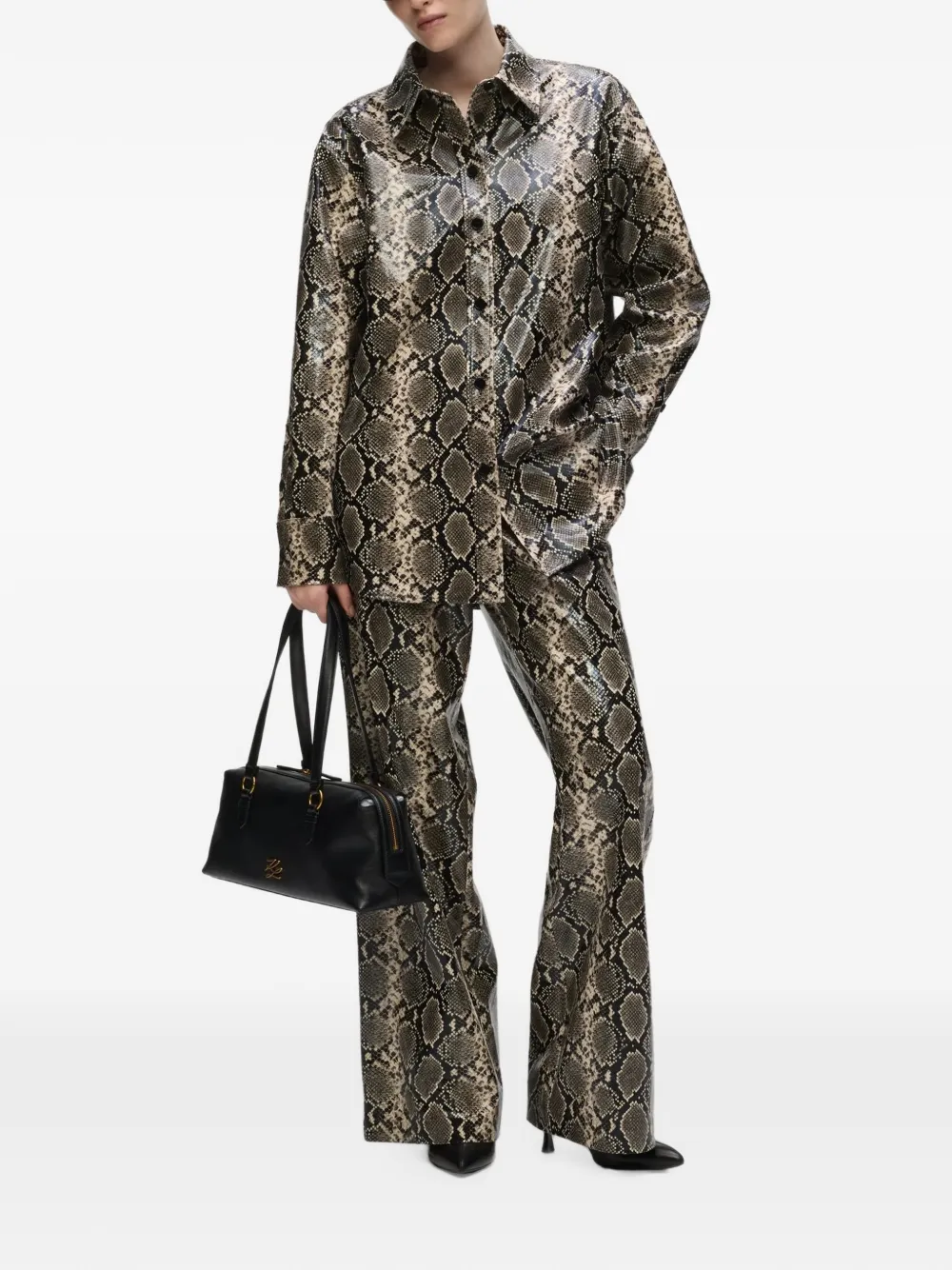 Karl Lagerfeld K Autograph elongated bowling bag Zwart