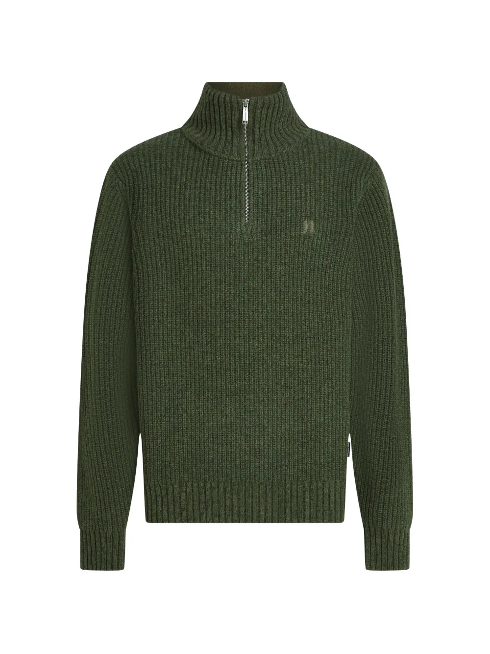 Karl Lagerfeld Maglione a collo alto con mezza zip - Verde