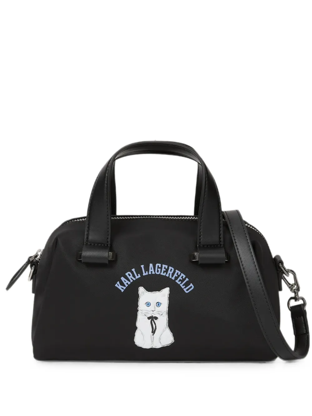 Karl Lagerfeld Small Ikon Choupette Satchel Bag In Black