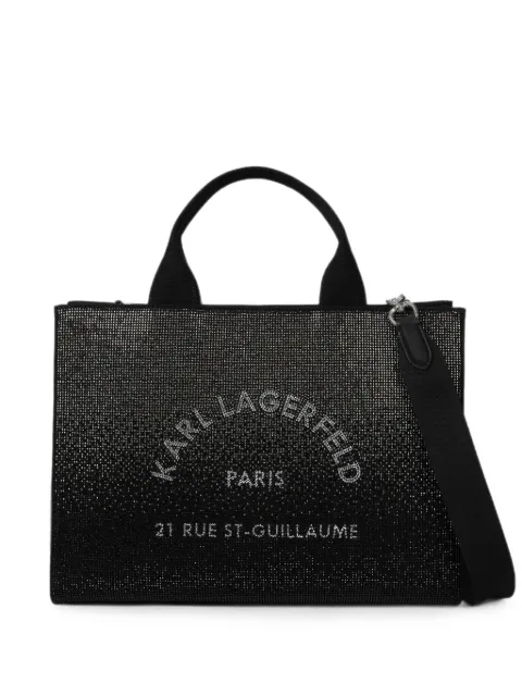 Karl Lagerfeld Rue St-Guillaume rhinestone medium square tote bag