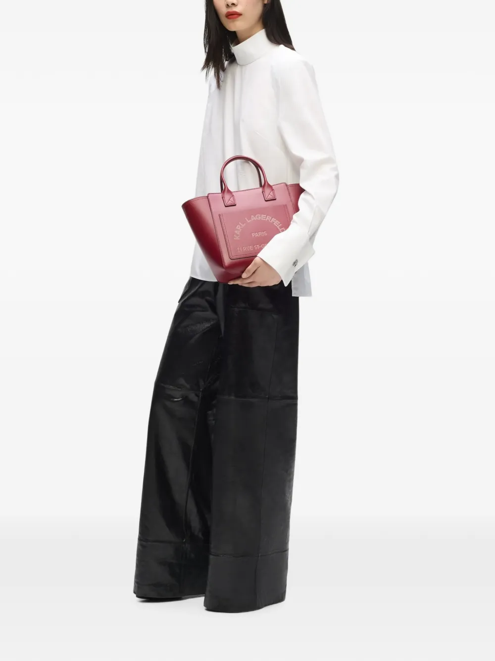 Karl Lagerfeld Kleine K Daily shopper met zak Rood