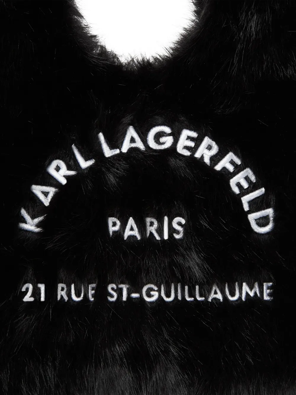 Karl Lagerfeld Rue St-Guillaume tas van bont Zwart