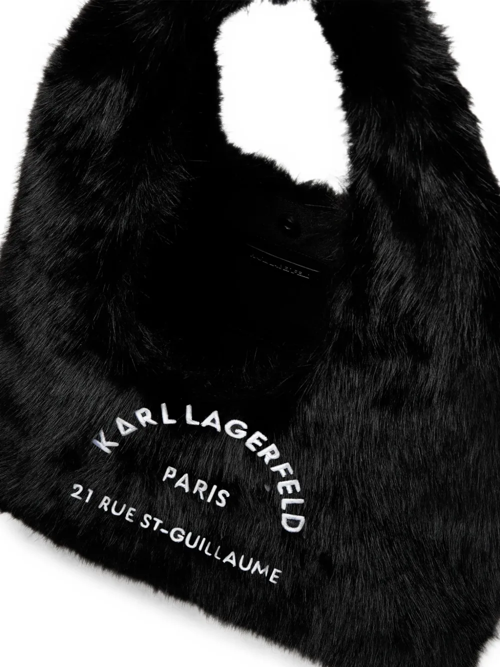 Karl Lagerfeld Rue St-Guillaume tas van bont Zwart