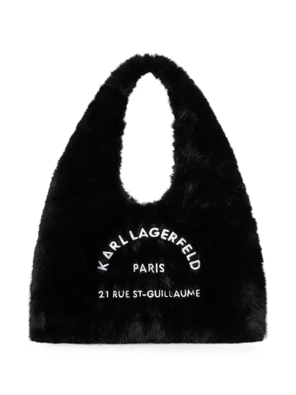 Karl Lagerfeld Rue St-Guillaume tas van bont Zwart
