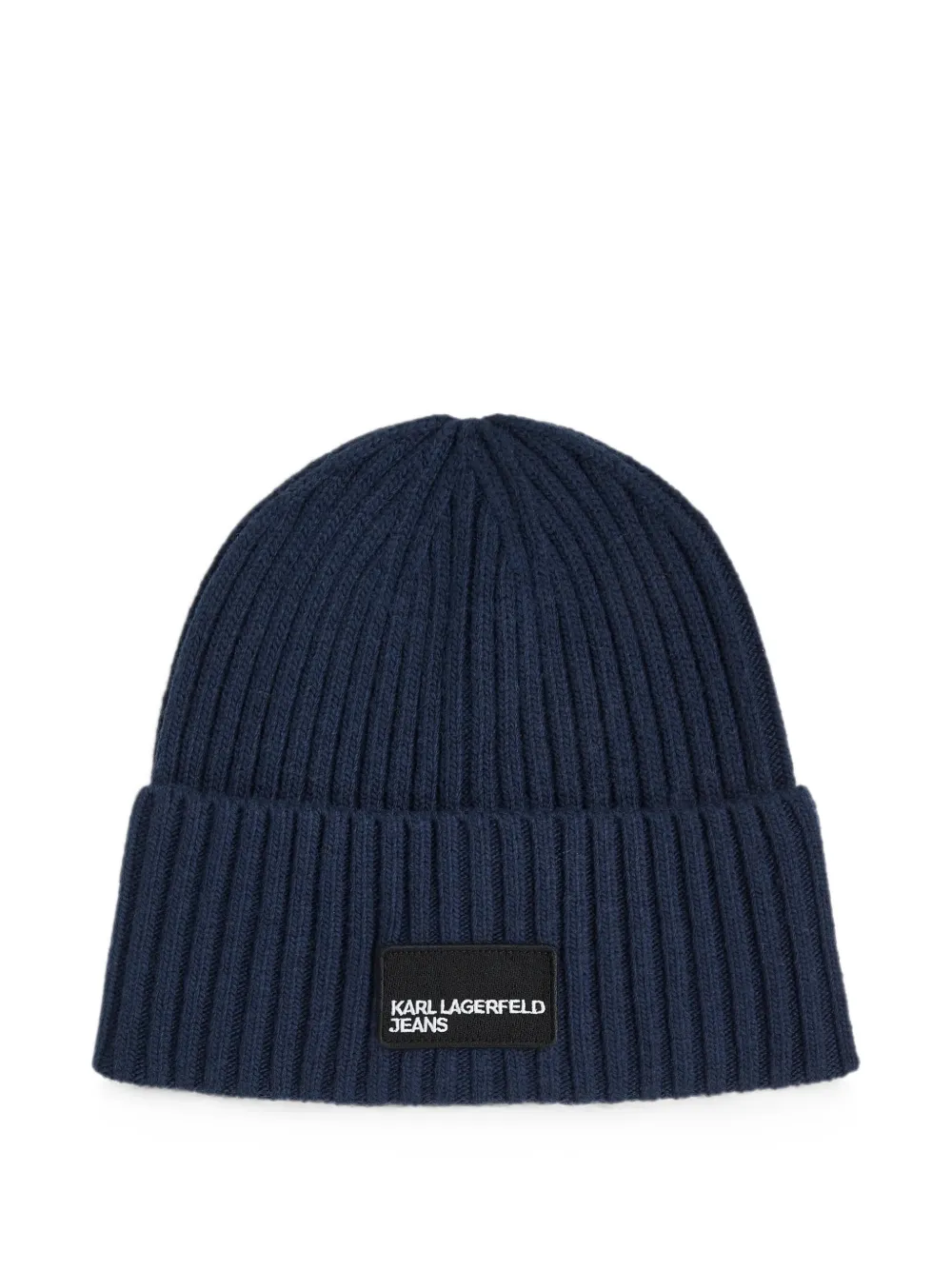 Karl Lagerfeld Jeans logo-patch beanie - Blu