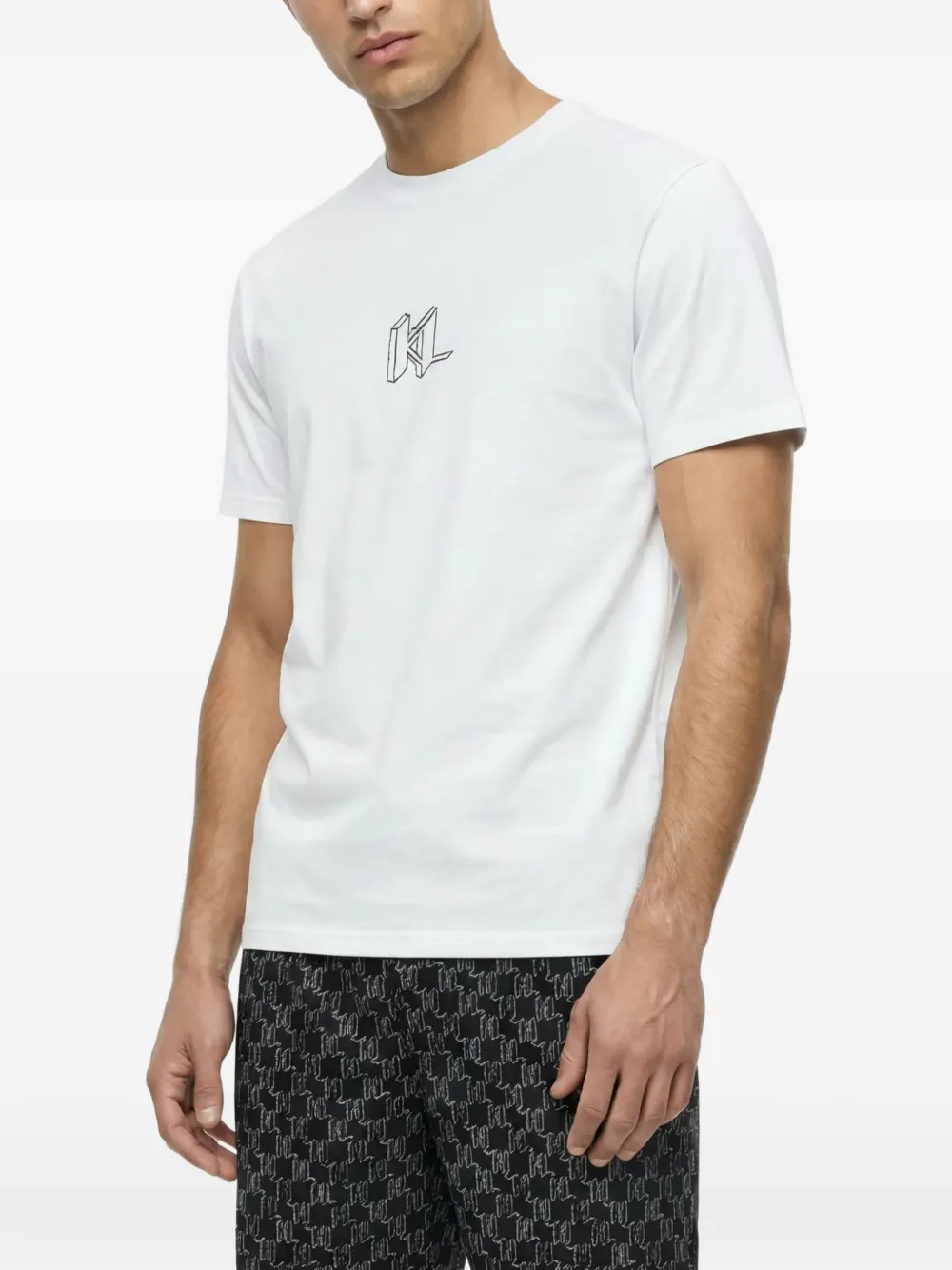 Karl Lagerfeld Pyjamashirt met monogram Wit