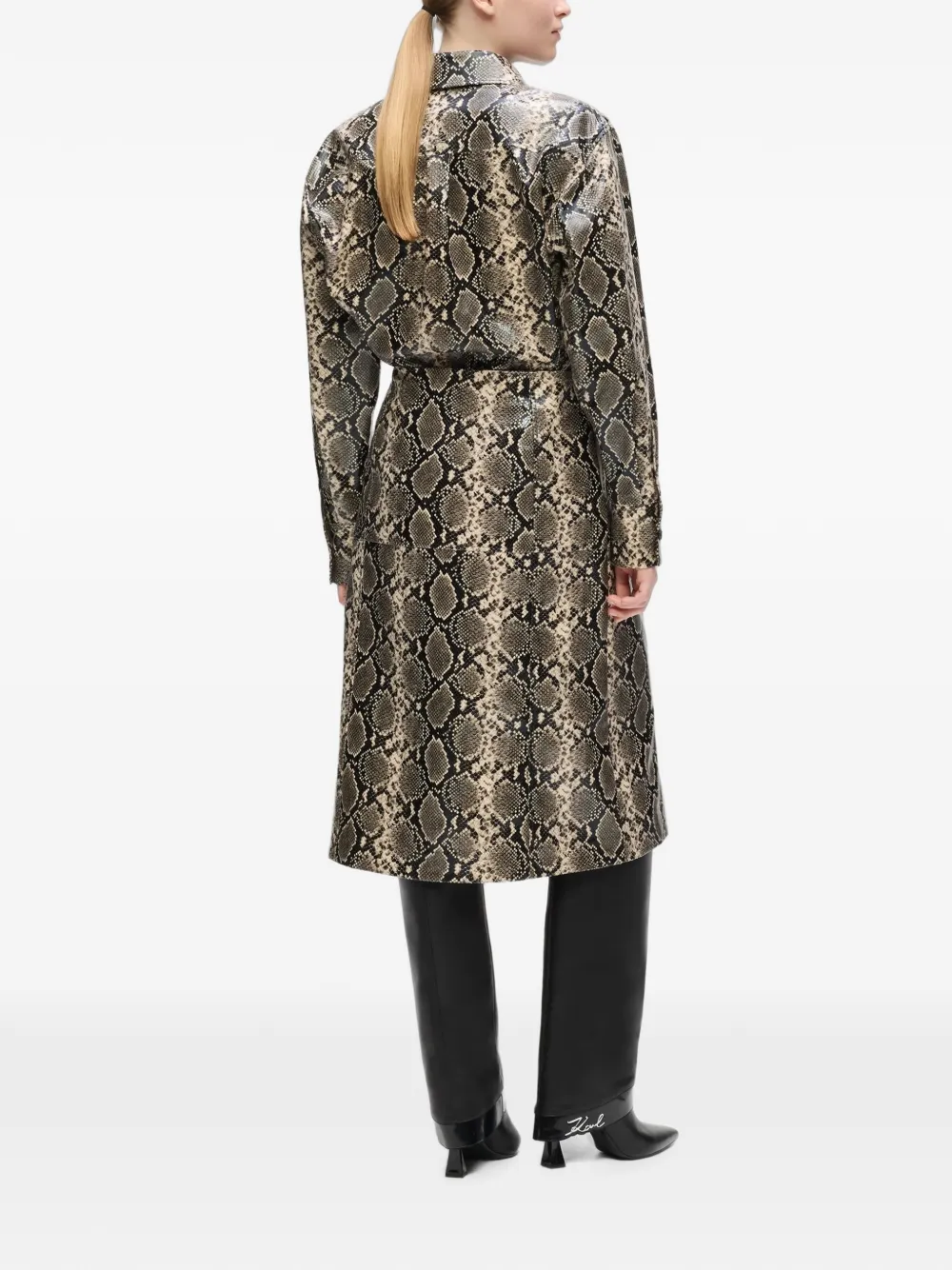 Karl Lagerfeld Midirock aus Faux Python - Grau