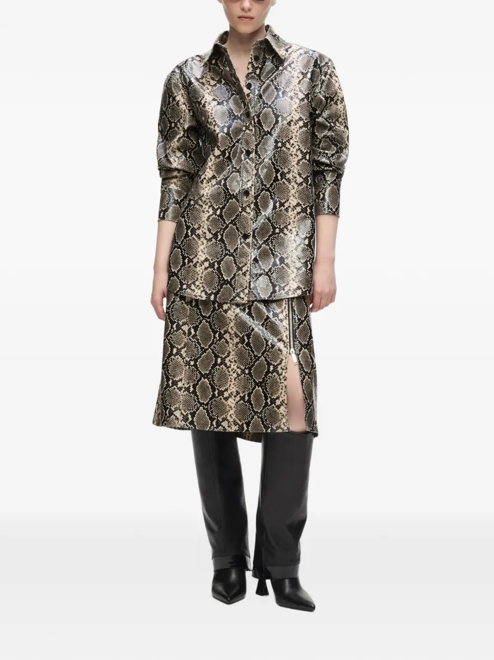 Karl Lagerfeld Midi-rok met python-effect Grijs