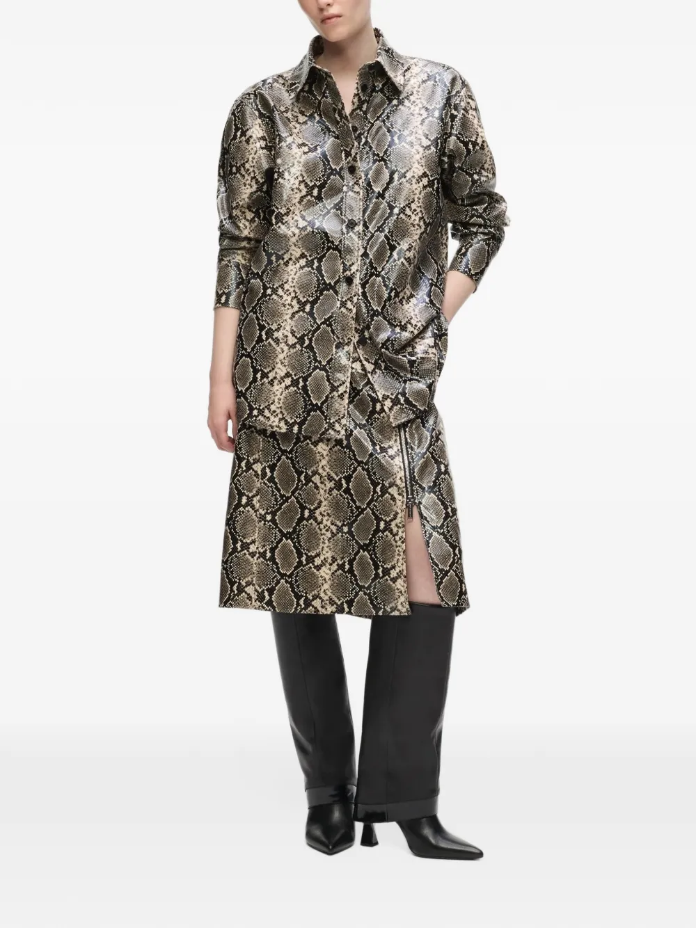 Karl Lagerfeld Midi-rok met python-effect Grijs