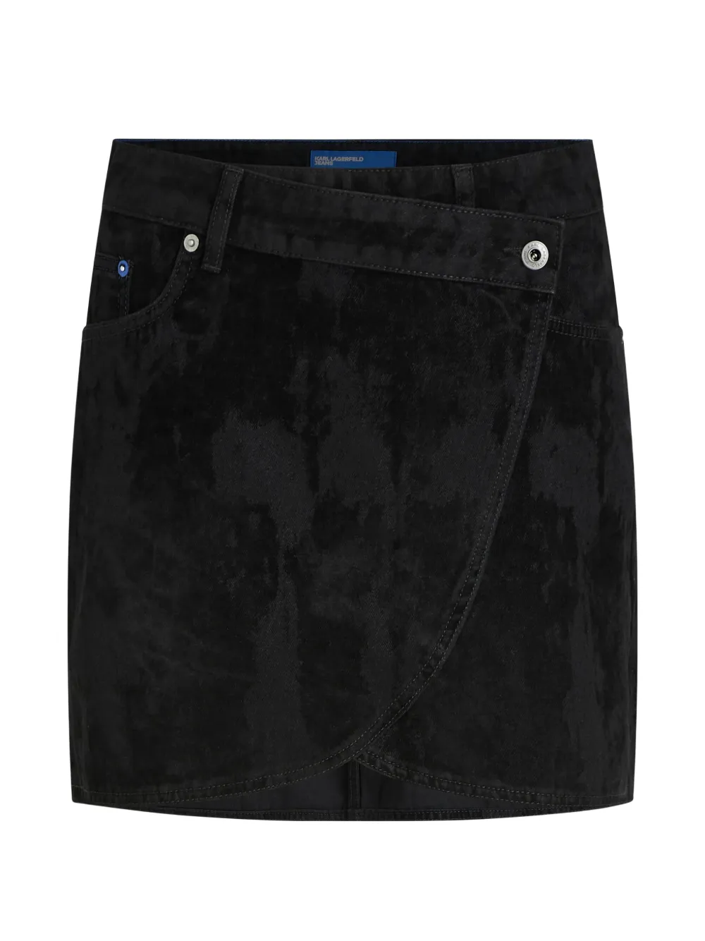 Karl Lagerfeld Jeans Velvet Denim Mini Skirt In Black