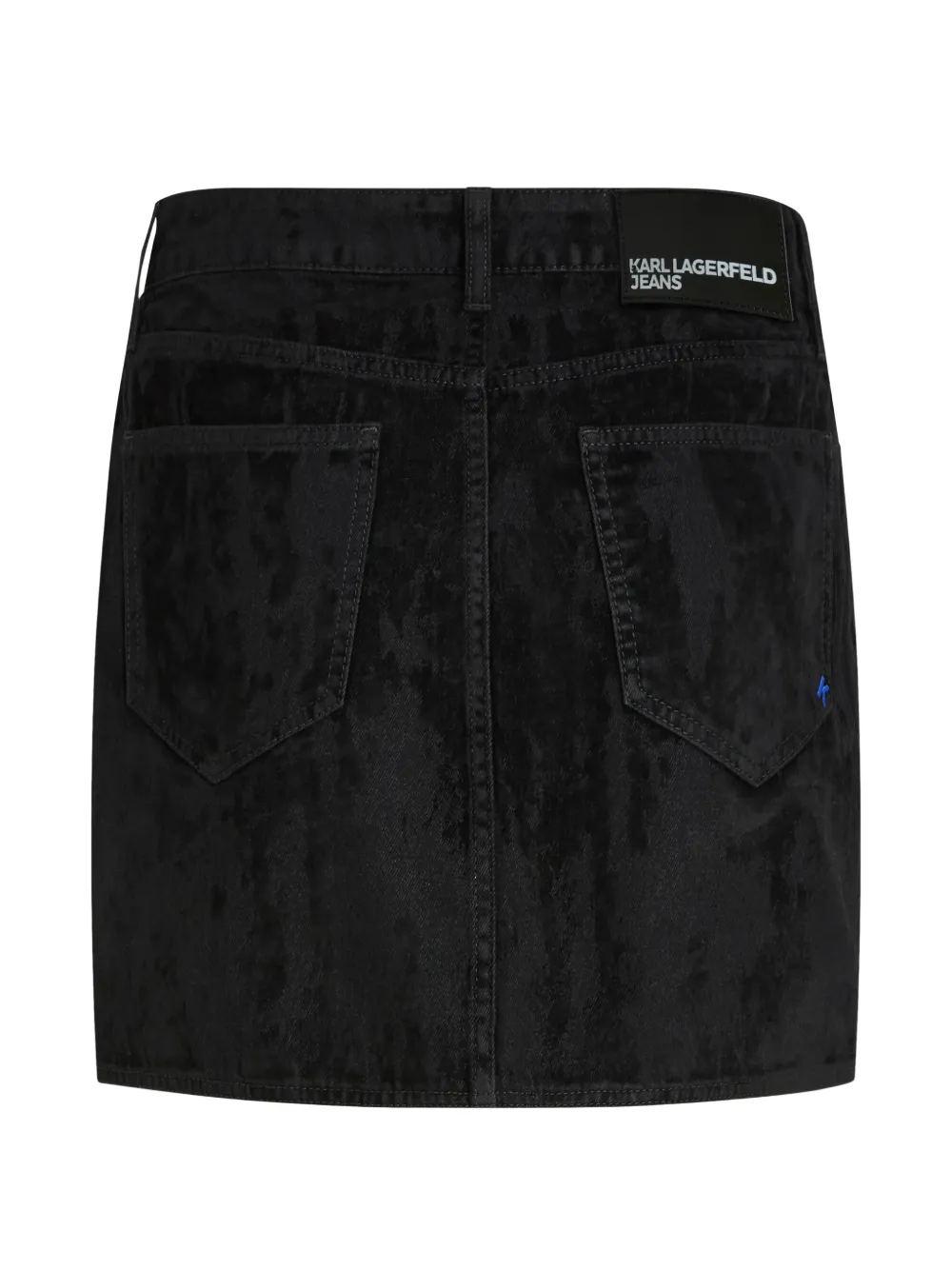 Karl Lagerfeld Jeans velvet denim mini skirt Zwart