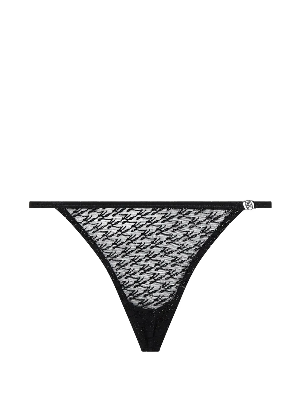 Karl Lagerfeld Autograph mesh thong - Nero