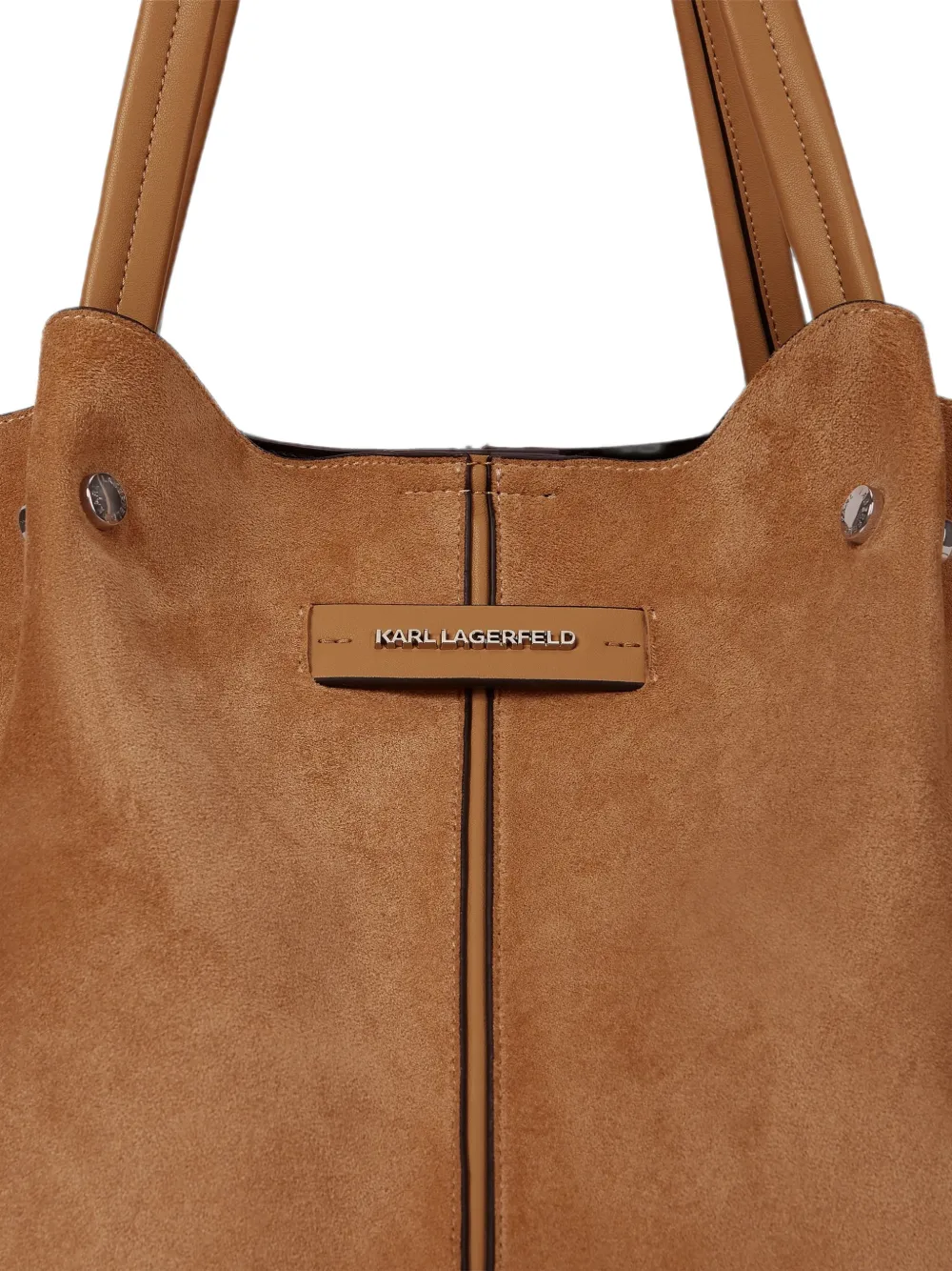 Karl Lagerfeld Medium K Pierced suède shopper Bruin