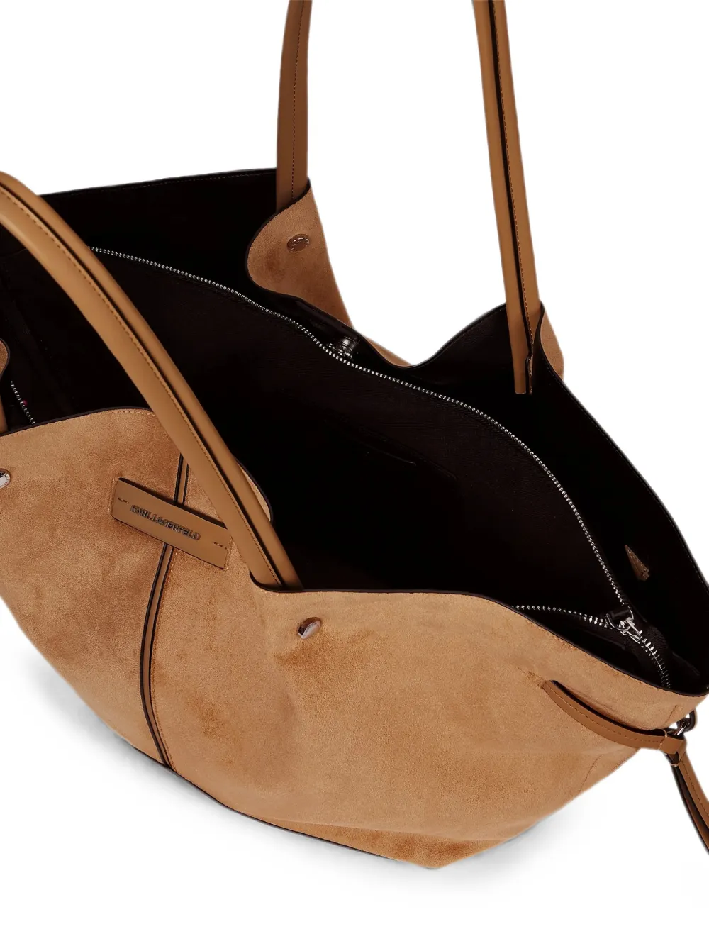 Karl Lagerfeld Medium K Pierced suède shopper Bruin