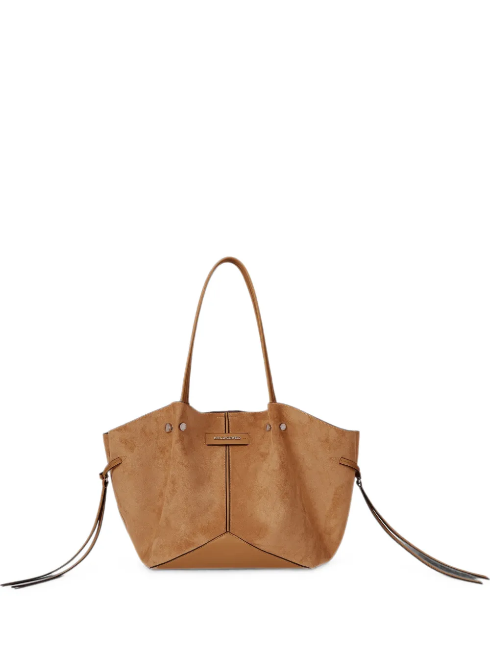 Karl Lagerfeld medium K/Pierced suede tote - Brown