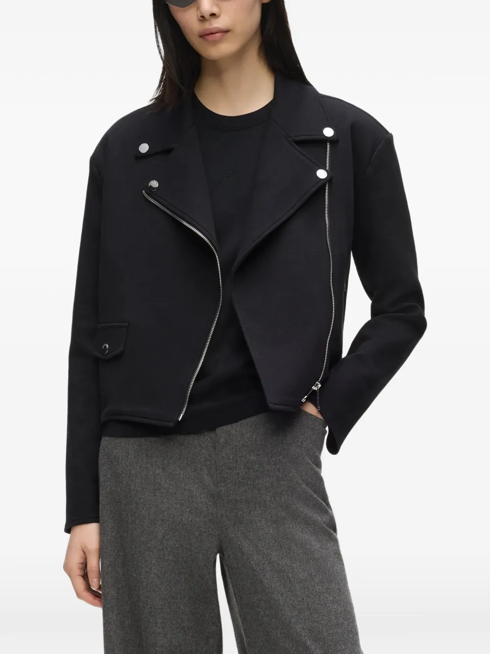 Karl Lagerfeld Bikerjack met rits Zwart