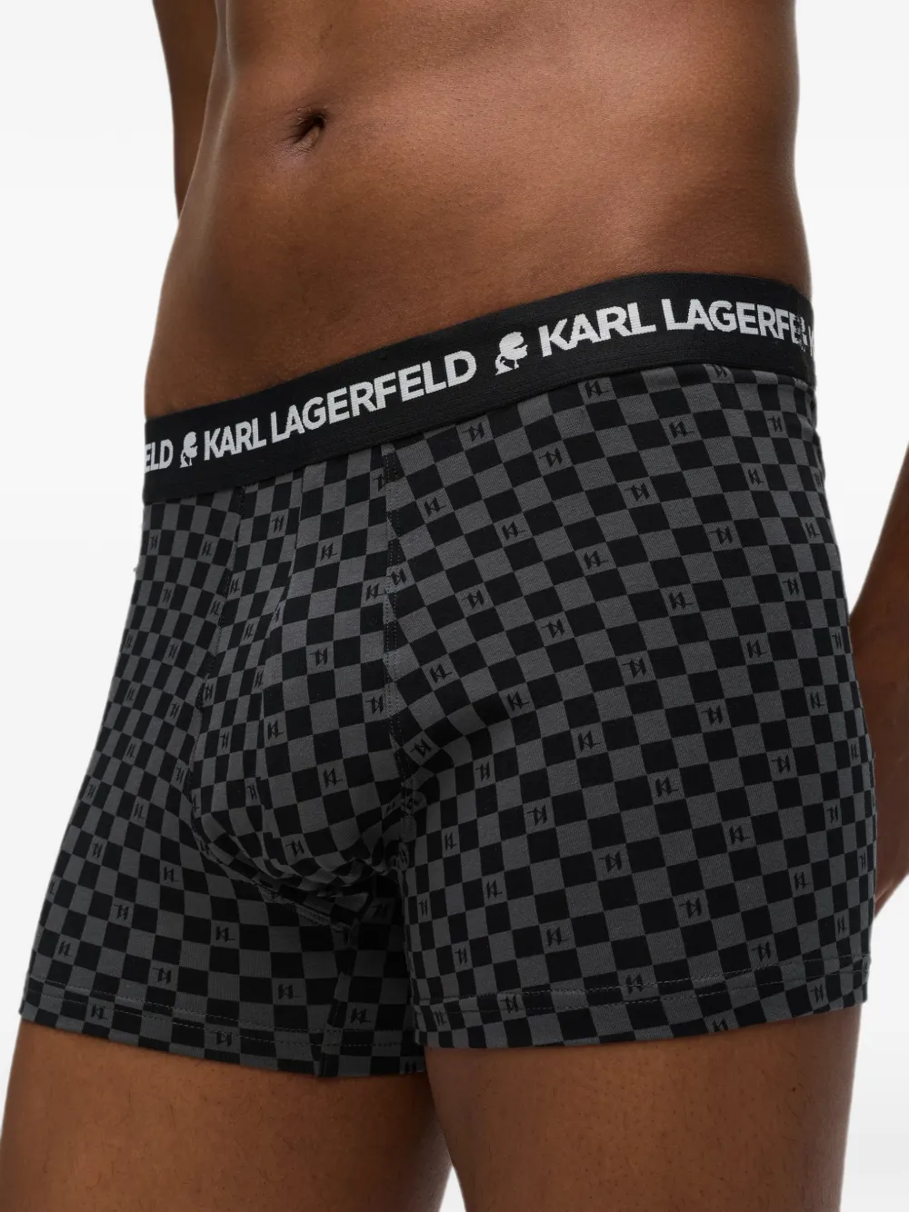 Karl Lagerfeld Drie boxershrots met monogram Zwart