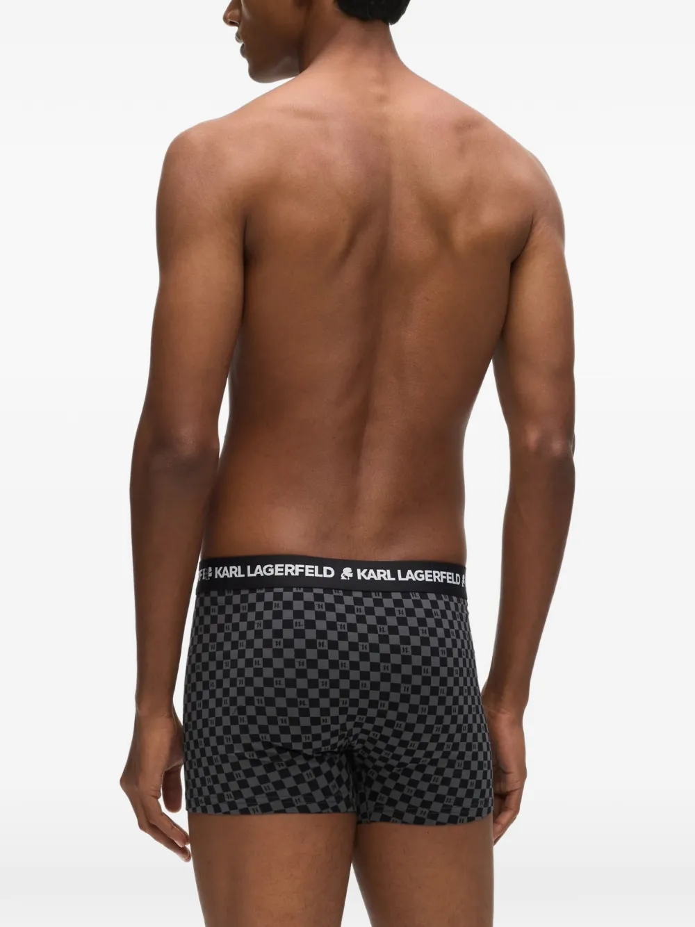 Karl Lagerfeld Drie boxershrots met monogram Zwart