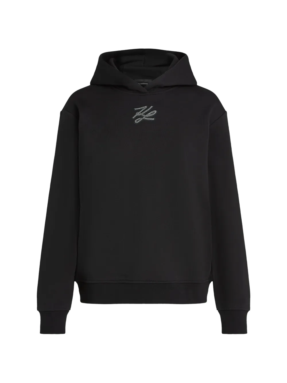 Karl Lagerfeld rhinestone Autograph hoodie - Nero