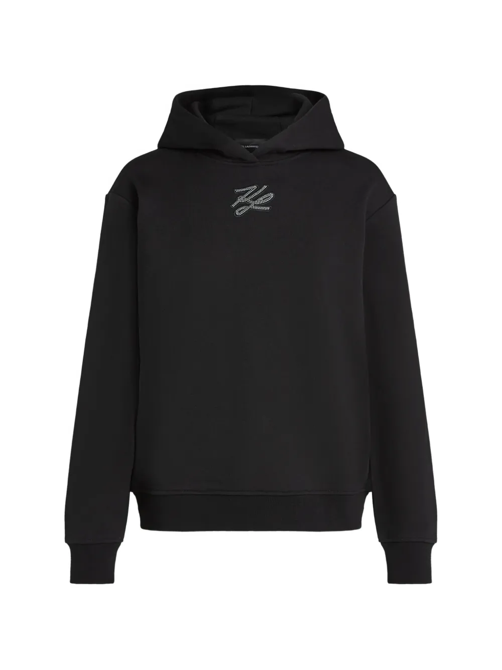 Karl Lagerfeld Autograph hoodie met stras Zwart