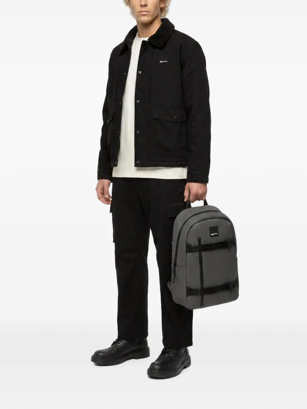 Karl Lagerfeld Jeans Gecoate rugzak van imitatieleer Grijs
