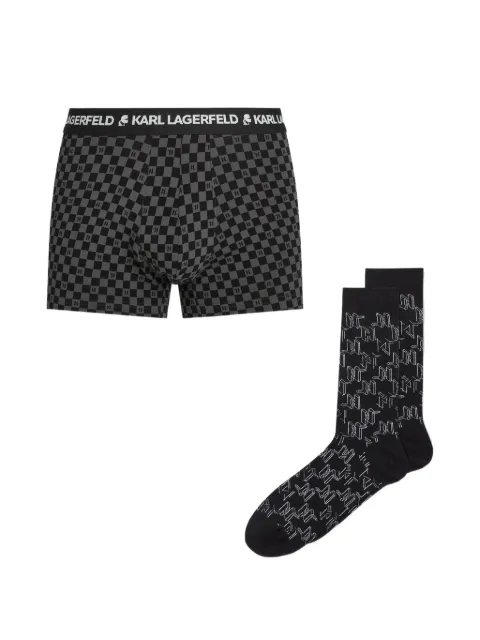 Karl Lagerfeld Monogram trunks and socks gift set