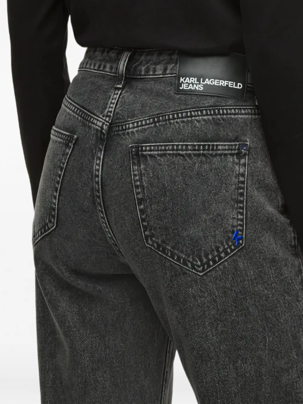 Karl Lagerfeld Jeans high-rise straight zip jeans Grijs