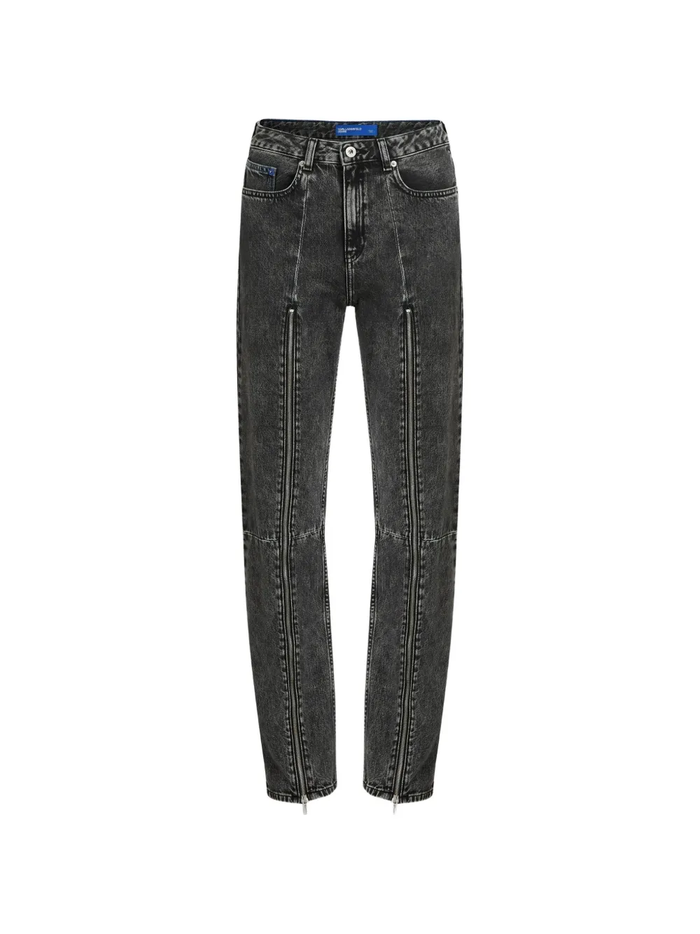 Karl Lagerfeld Jeans Gerade Jeans mit hohem Bund - Grau