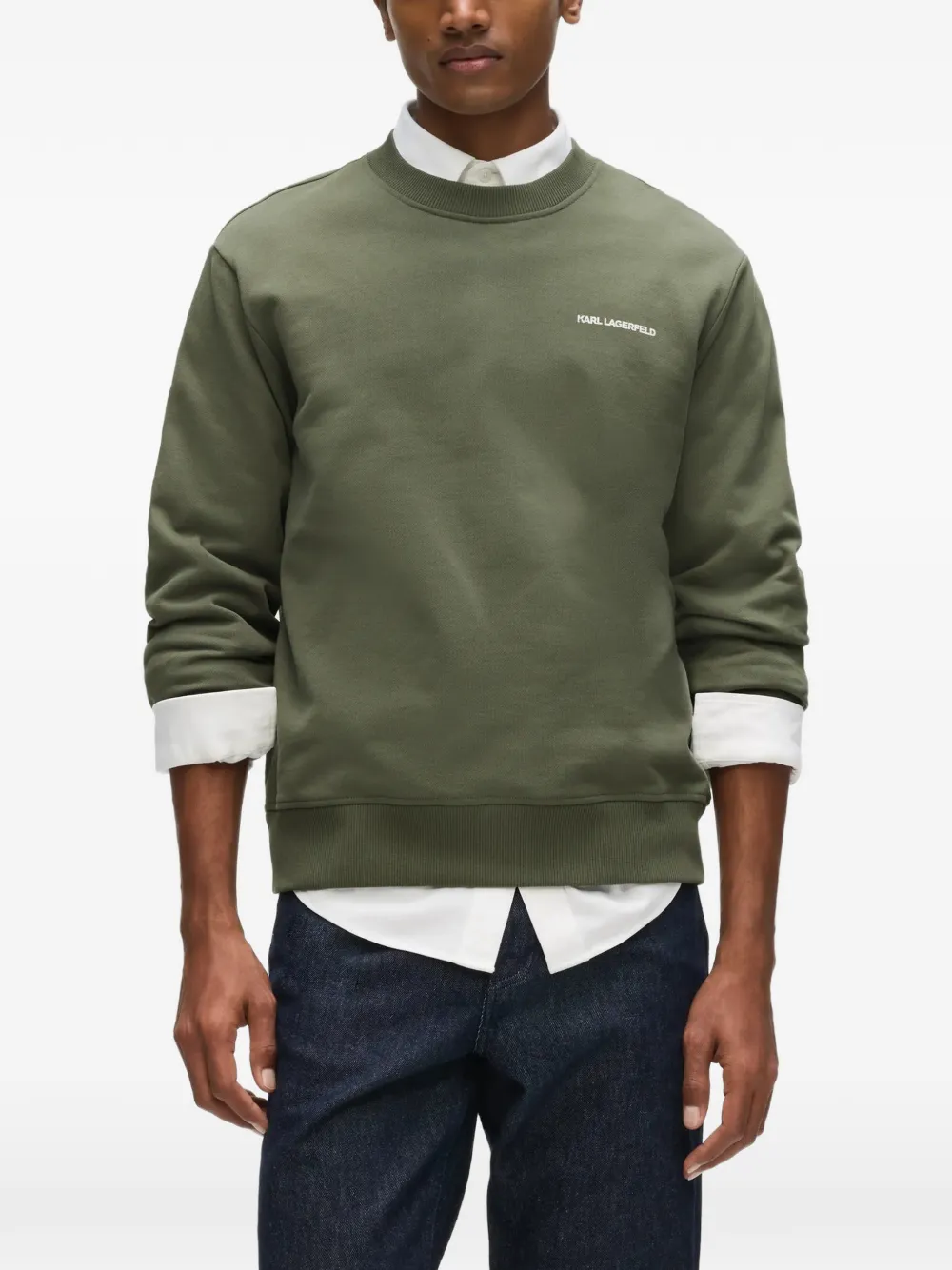 Karl Lagerfeld Rue St-Guillaume regular-fit sweater Groen