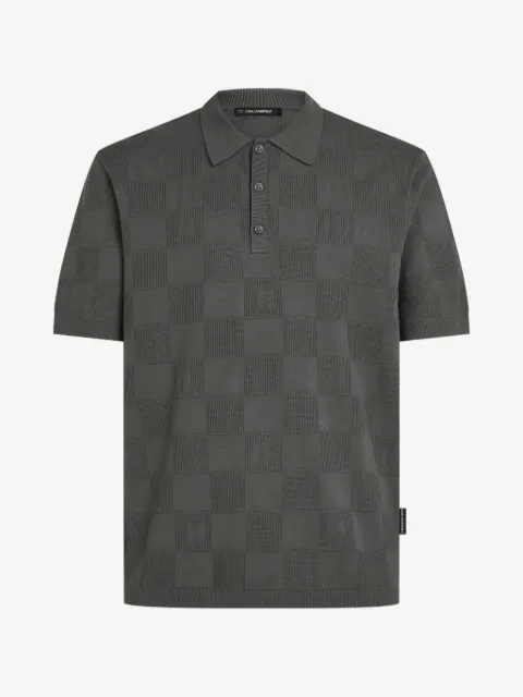 Karl Lagerfeld monogram checked polo shirt