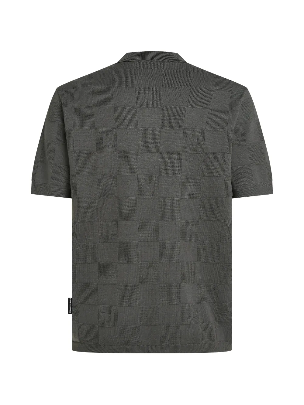 Karl Lagerfeld Geruit poloshirt met monogram Grijs