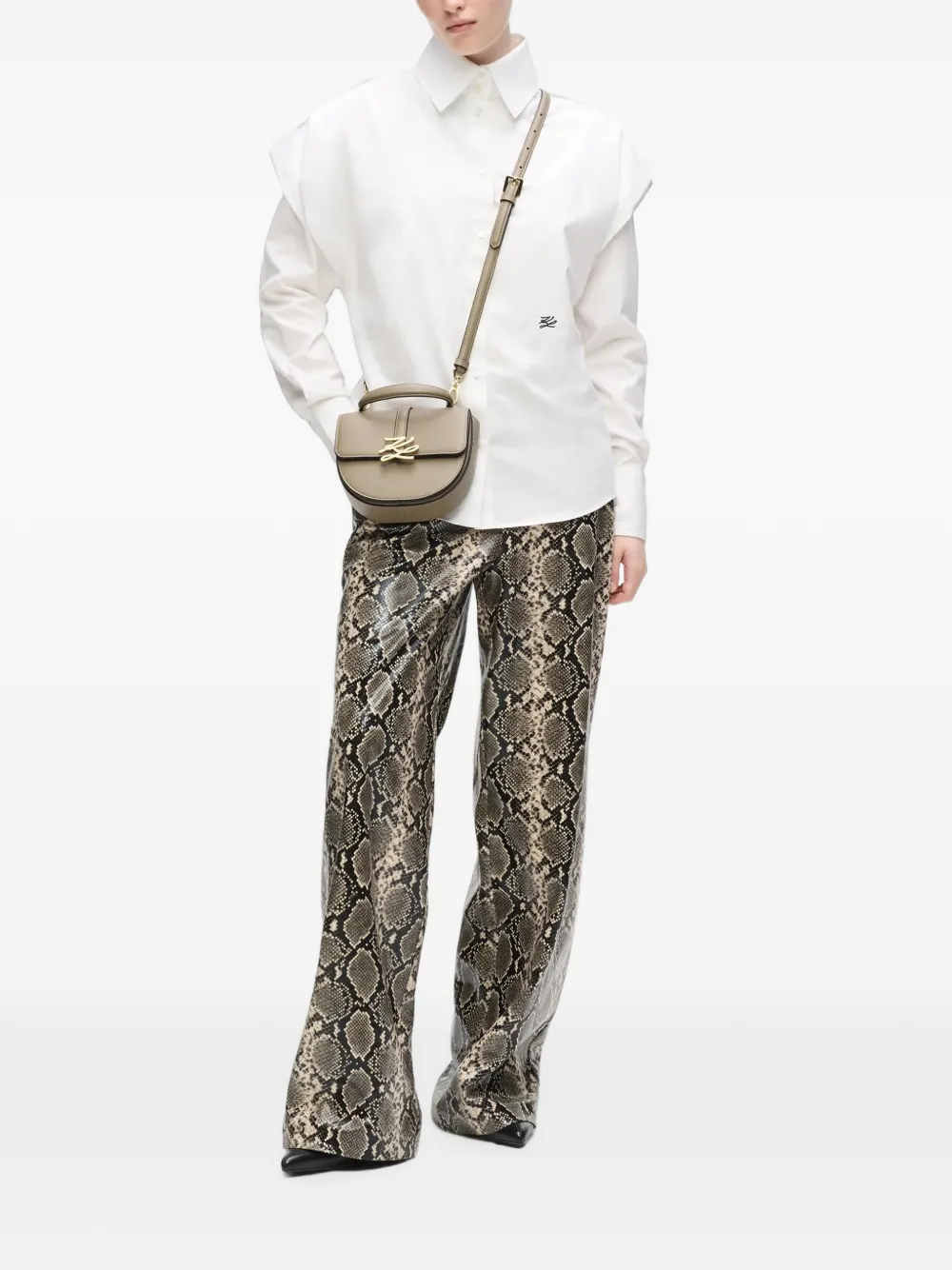 Karl Lagerfeld K Autograph crossbodytas met handvat Grijs