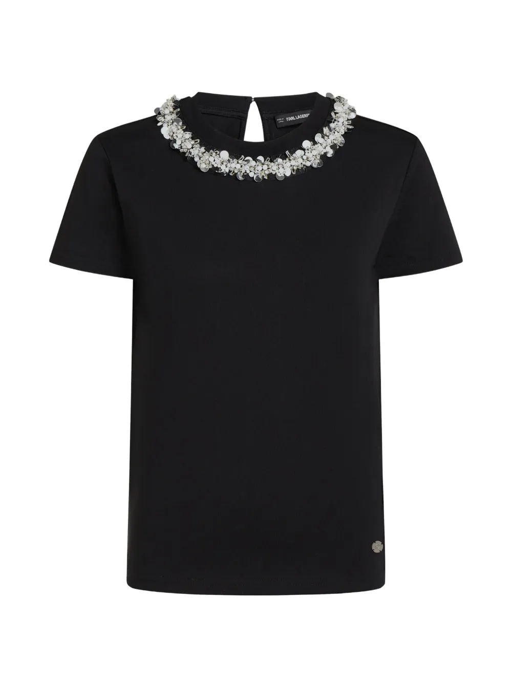 Karl Lagerfeld beaded collar T-shirt