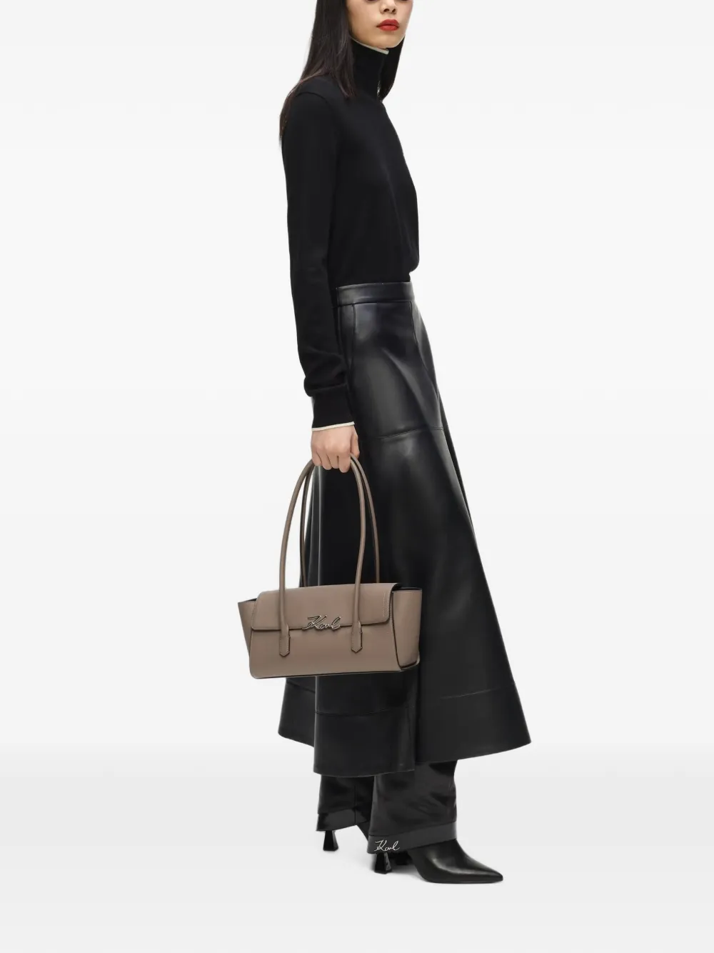 Karl Lagerfeld K Signature langwerpige schoudertas Grijs