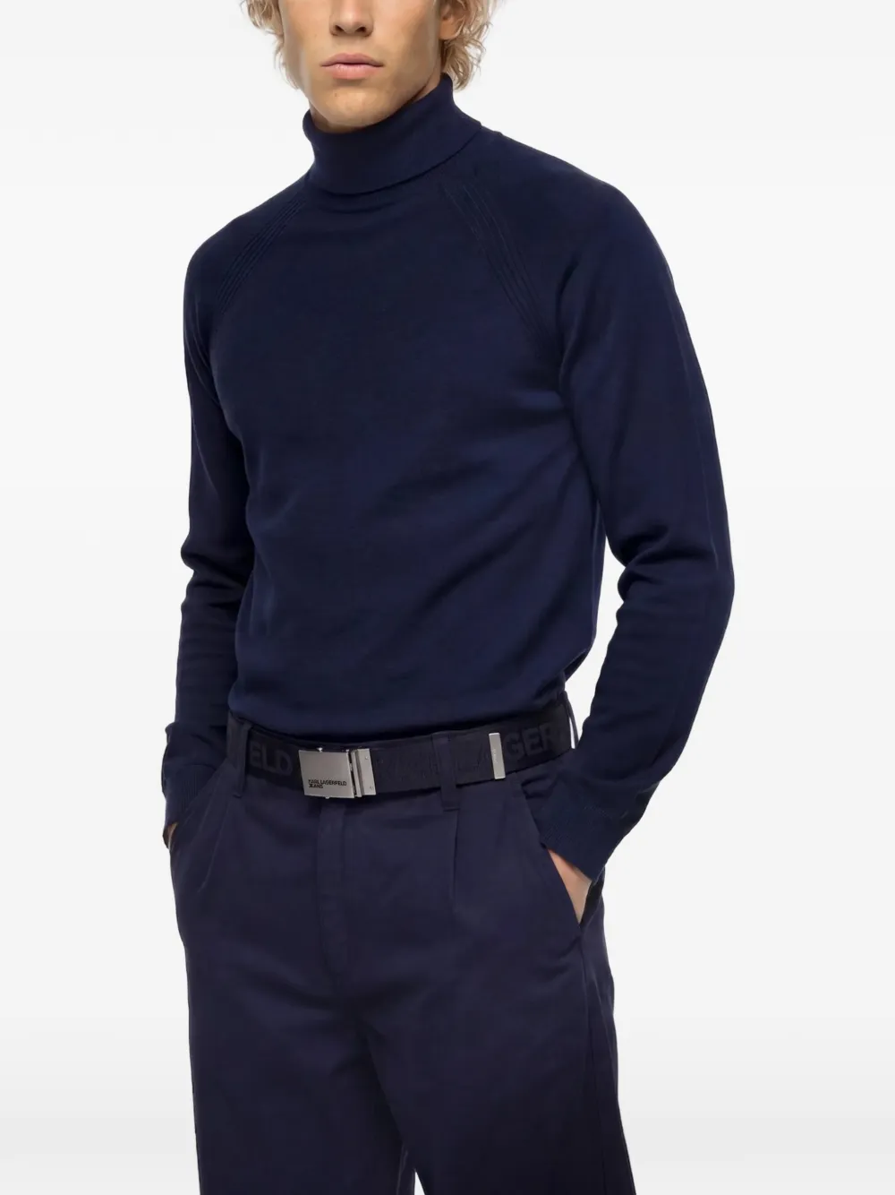 Karl Lagerfeld Jeans Lichtgewicht gebreide coltrui Blauw